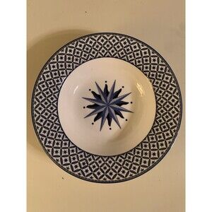 Victoria & Beale Casual Williamsburg Blue & White Rimmed Soup Bowl 8 3/4"